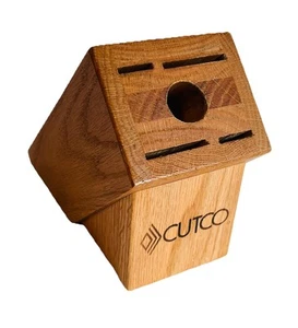 Cutco Essentials Set Wood Block Honey Oak 5-Slot Knife Shears Storage Holder USA - Picture 1 of 10