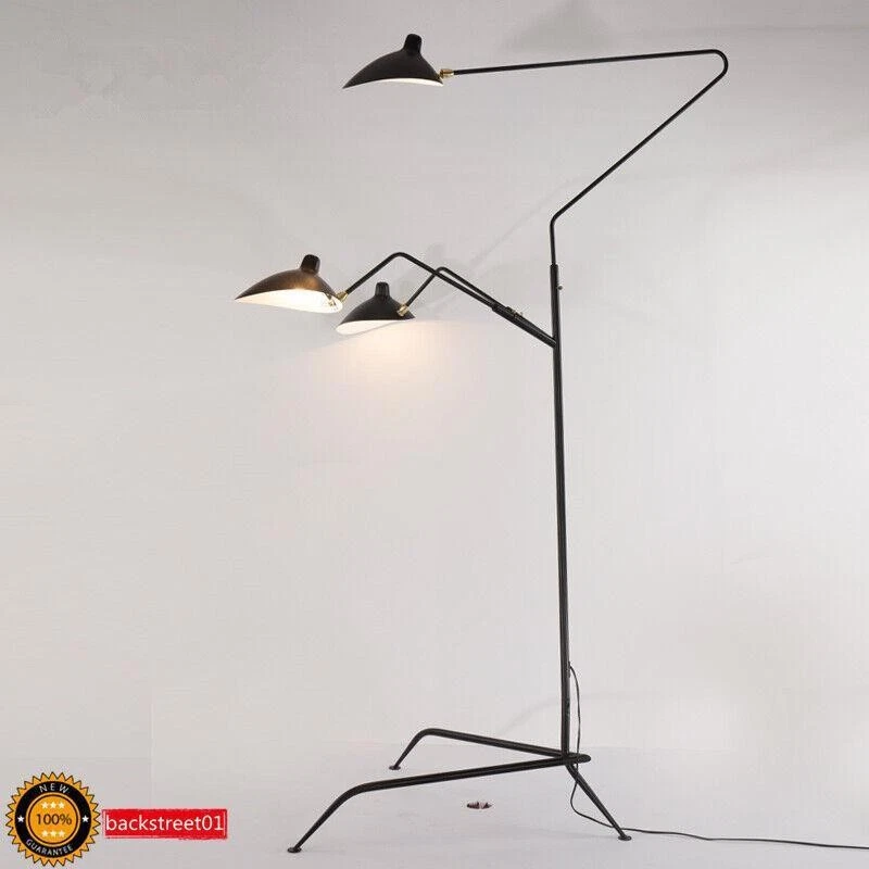 Aluminum Black Arms LED Floor Lamp Standing Lamp Office Reproduction Sofa Light - Image 1 of 4