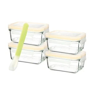 Glasslock Baby 5 Piece Rectangular 150ml Food Container Set + Spoon | 28097 - Picture 1 of 1