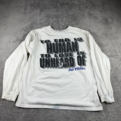 Vtg 90s No Fear Long Sleeve T Shirt Mens L Err is Human to Lose is Unheard Of - Image 1 of 4