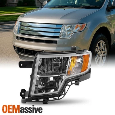 Faro cromado lado izquierdo conductor tipo halógeno Ford Edge 2007-2010 Foto 1 de 4