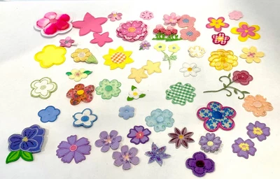 Vintage Patches LOT OF 50 flowers, Rose, Tulip, Sunflower, Daisy - Image 1 of 4