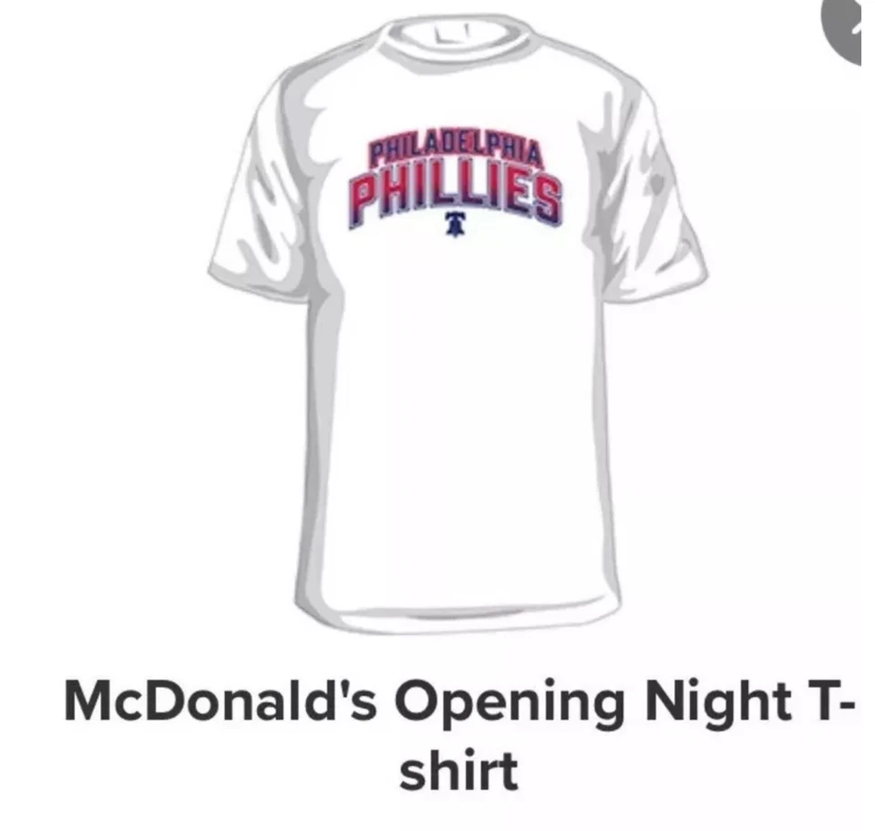 Camisa 2025 Philadelphia Phillies SGA Opening Night McDonald’s M Foto 1 de 1