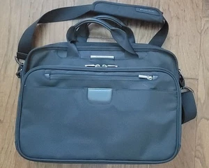 Briggs & Riley Cabin Briefcase Computer Bag Carry-On Shoulder Strap Black EUC - Picture 1 of 4