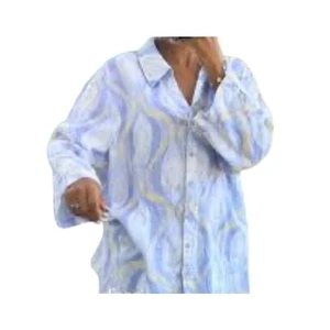 JM Collection J McLaughlin 100 % Leinen geknöpftes 3/4-Arm Shirt Oberteil Damen Gr. 16 - Bild 1 von 8