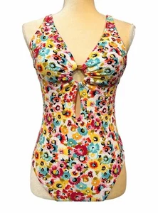 Bleu Rod Beattie Flower Hour Cross-Back One-Piece Floral Swimsuit Women's Size 6 - Picture 1 of 13