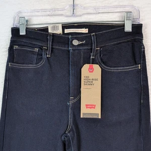 Neu mit Etikett Levi’s 720 Damengröße 4 kurze Jeans 27 x 28 dunkle Waschung Skinny hoher Bund - Bild 1 von 12