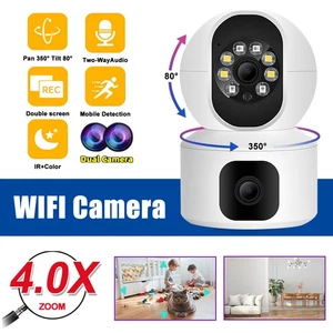 1080P Dual Lens WiFi Sicherheitskamera Baby Monitor Farbe Nachtsicht 2Wege Audio - Bild 1 von 22