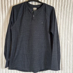 Volcom Dark Gray Long Sleeve Henley Size XL Streetwear Skater - Picture 1 of 7