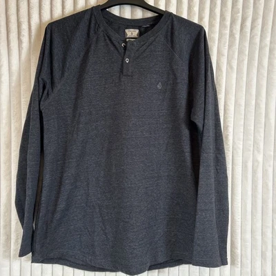 Volcom Dark Gray Long Sleeve Henley Size XL Streetwear Skater - Image 1 of 4