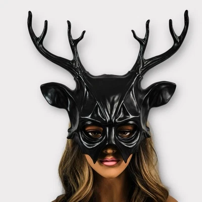 Deer Antlers Black Headband Cosplay Horns Headdress Halloween Costume - Image 1 of 3