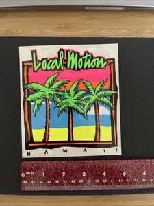 LOCAL MOTION Hawaii Surfboard Clear multiple Neon 80's Vintage Surfing STICKER - Picture 1 of 6
