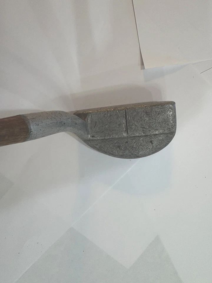 VINTAGE ANTIQUE WOOD SHAFT  SELMA ALABAMA 17H GOLF MALLET PUTTER - Image 1 of 4