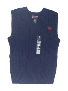 Chaps Girls Blue Sweater Vest 8 - Picture 1 of 2
