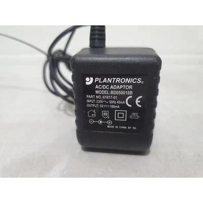 Plantronics BD050018B Power Supply AC/DC Adapter Black 5-V 180mA UK 3-Pin Plug - Image 1 of 4