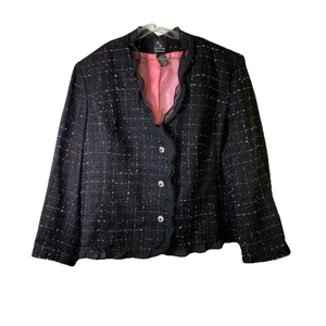 Chaqueta de vacaciones vintage Russell Kemp - talla grande 34W - con volantes diamantes de imitación botón - Imagen 1 de 11