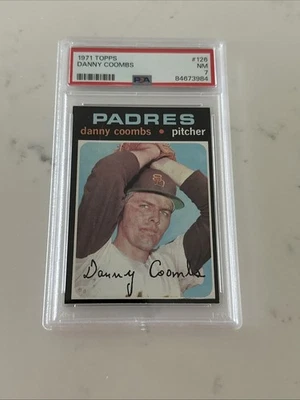 1971 TOPPS BASEBALL #126 DANNY COOMBS, SAN DIEGO PADRES - PSA 7 NM - Image 1 of 2