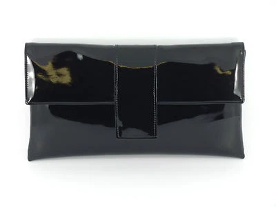 LONI Elegant Faux Patent Leather Clutch Shoulder Occasion Wedding Party Prom Bag