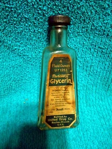 Antike Medizin Flasche Puretest Glycerin Etikett United Drug Co. The Rexall Store - Bild 1 von 4