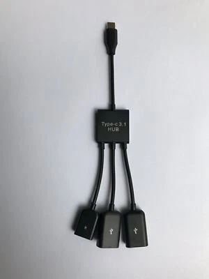 Adattatore Cavo Hub 3in1 USB 3.1 Type-C a Micro USB 2.0 Ricarica Alimentazione Host OTG - Immagine 1 di 4