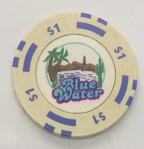 Blue Water Casino 1995 chip de $1 - Parker AZ Arizona - tribal indio - Imagen 1 de 4