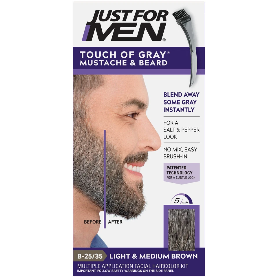 Just For MEN Touch of Gray Mustache & Beard Men's Hair Color