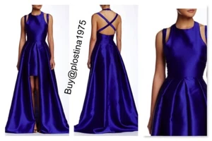 Vestido Halter en capas New York púrpura real talla 10 #B264 - Imagen 1 de 5