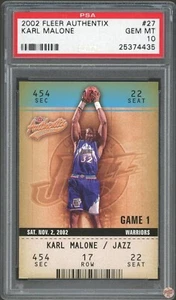 2002 FLEER AUTHENTIX KARL MALONE #27 PSA 10 (435) - Picture 1 of 2