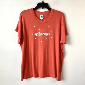With Love From Emily + Meritt Charmer Oversized T-Shirt Cherry Red L - Picture 1 of 6