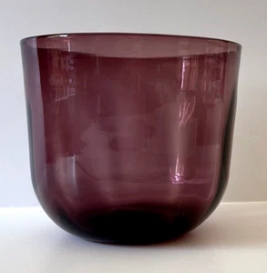 Amethyst Handblown Cylindrical Glass Bowl 5 3/4" wide x 5 1/4" tall - Picture 1 of 3