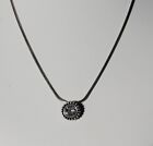 Brighton Twinkle Silver Crystal Solataire Round Pendant Necklace, Nwot