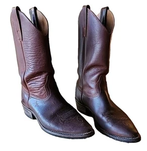 Stivali vintage Eddie Bauer da uomo western in pelle marrone 190236 taglia USA 9 M made in USA - Foto 1 di 13