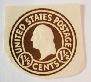 Franqueo de EE. UU. ~ George Washington ~ Sello redondo en relieve marrón 11/2¢ ~ c.1907 ~ 05 - Imagen 1 de 6