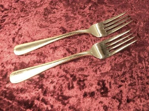 GOLDEN RIBBON EDGE 2 Salad / Dessert Forks Gorham Aureate Stainless Korea - Picture 1 of 3