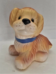 Perro de juguete de goma vintage soviético de la URSS con collar de 13 cm de los años 80 - Imagen 1 de 5