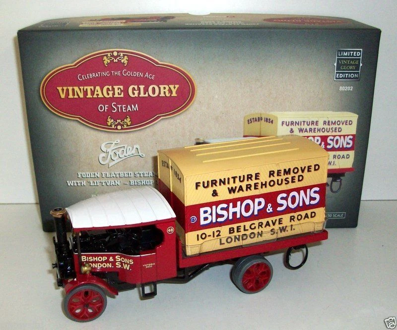 CORGI 1/50 - 80202 FODEN FLATBED STEAMER WITH LIFTVAN - BISHOPS & SONS - Image 1 of 1