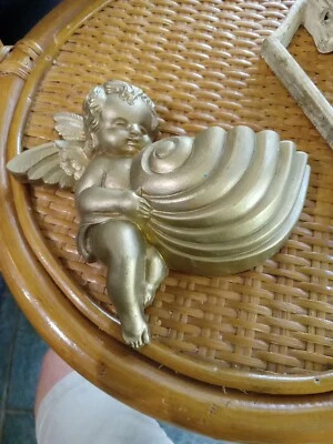  复古 1969 年金小天使墙口袋艺术 Homco Dart Industries 7x5 — 第 1/4 张图片