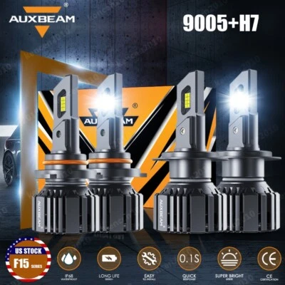 For Lexus ES300 1997-2004 AUXBEAM Canbus LED Headlight High Low Beam 6500K 4PCS - Image 1 of 4