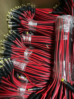 DC PIGTAIL POWER PLUG 5.5 x 2.1MM TO BARE ENDSFOR CCTV CABLE 0.3M HIGH QUALITY - Image 1 of 4