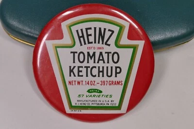 Heinz Tomato Ketchup Mirror 3 1/2" with original decals - You're Some Tomato - Image 1 of 4