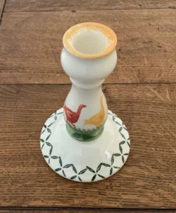 Staffordshire Biskuit Ware Kerzenständer x2 Keramik Enten/Gans - Bild 1 von 5