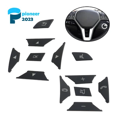 Steering Wheel Button Decorative Sticker Black for 2012-2016 Mercedes-Benz E350 - Image 1 of 4