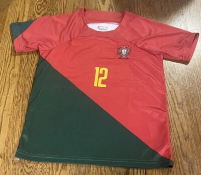 Camiseta Vintage Portugal Ronaldo Tamanho 24 #12 Vermelha Masculina EUA Tamanho - Imagem 1 de 4