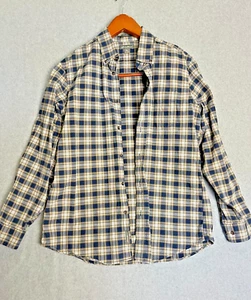 Eddie Bauer Hemd Herren Langarm Gr. Medium M Navy Kariert Flanell Relaxed Fit - Bild 1 von 11
