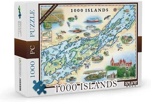 1000 Islands Map Cardboard Jigsaw Puzzle -1000 Pieces - Picture 1 of 1