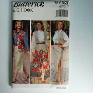 Butterick J G HOOK 6793 Skirt Waistcoat Shirt Vest Uncut Size 12 14 16 - Picture 1 of 6