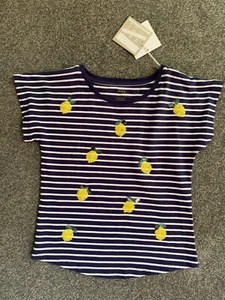 John Lewis, Girls T-Shirt, Striped, Pineapple Sequin Detail Age 7, BNWT, RRP £14 - Picture 1 of 18