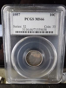 1957 MS66 Dime Toner Vintage PCGS - Picture 1 of 3