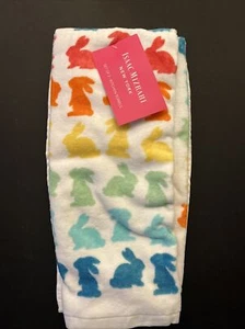 Isaac Mizrahi Silhouette Bunny Rainbow - Toallas de cocina/plato 18" x 28" - Paquete de 2 - Imagen 1 de 1