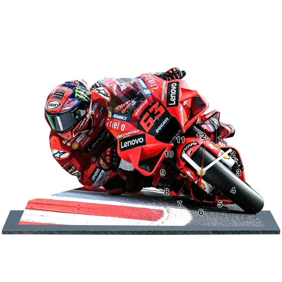 Francesco Bagnaia, Moto GP 2021, Ducati with clock 11,8x 7,8 inches, 01 - Image 1 of 1